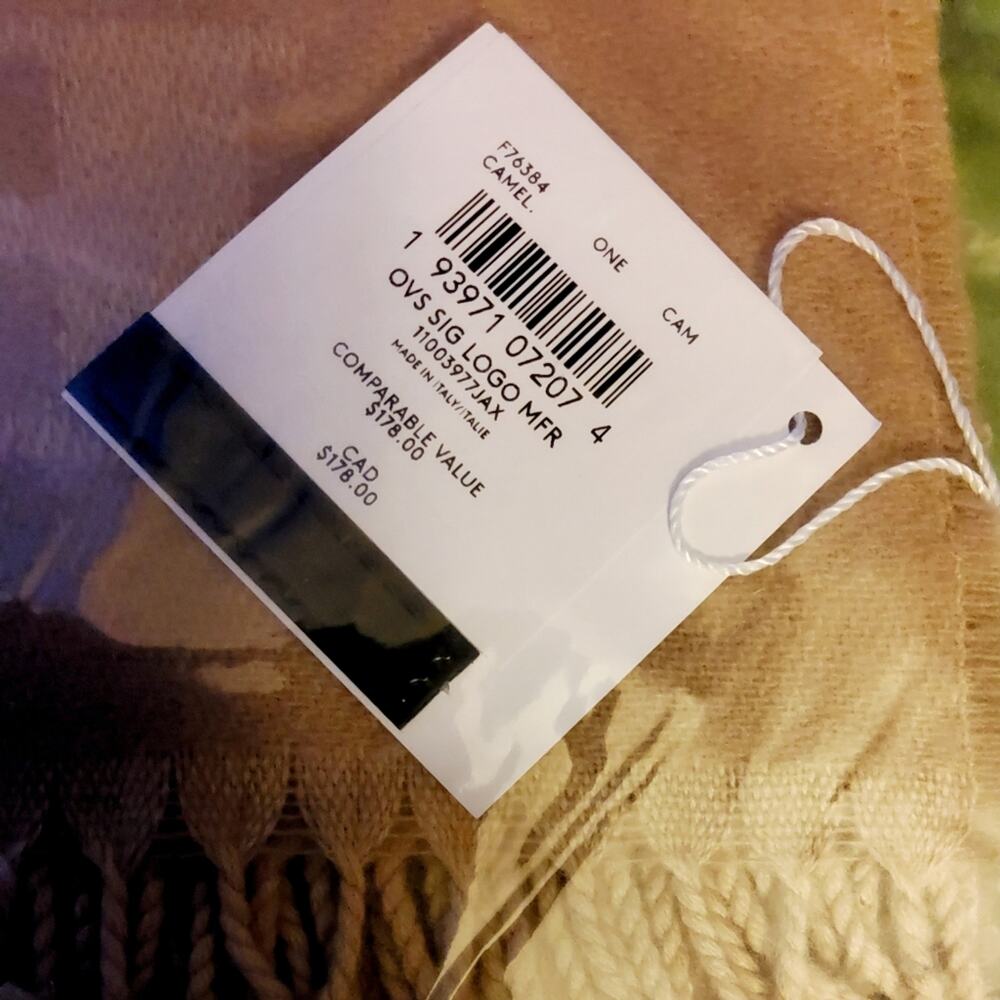 COACH SCARF SIGNATURE OVERSIZED MUFFLER CAMEL TAN ❗️ BESTSELLER❗NEW❗️ - Picture 3 of 3